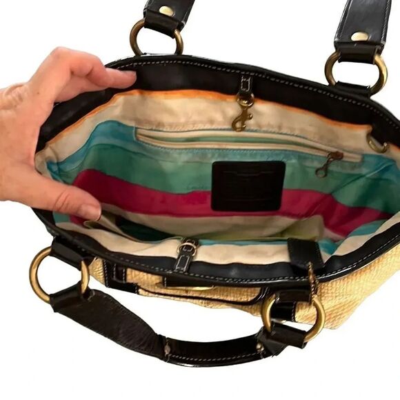 Vintage Coach Straw Purse.  - Picture 5 of 6